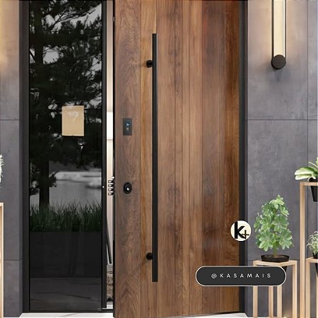 Puxador 1,60m total x 1,40m entre furos - Tubular H - Preto - Alumínio (Não enferruja) - Sob Encomenda