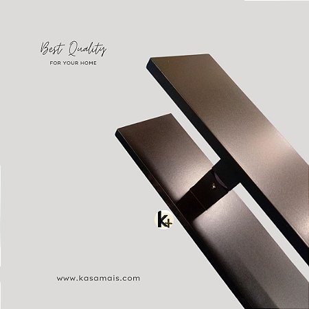 ESTOQUE - Puxador 1,20m total x 1m entre furos x Largura 7,6cm - Quadrato Premium - Preto - Alumínio (Não enferruja)