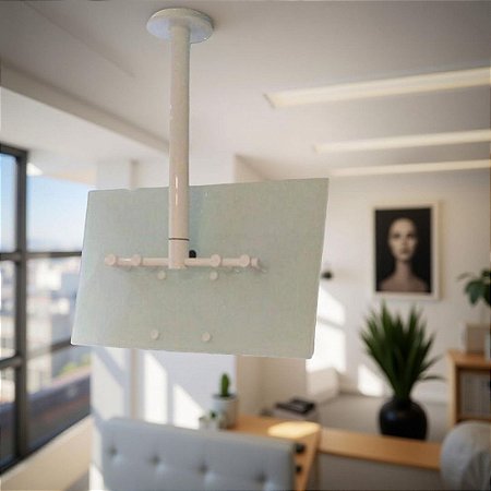 Suporte Giratório TV - Fixação Teto - Cor Branco - Altura Sob Medida - Para TV’s de 32” a 55”