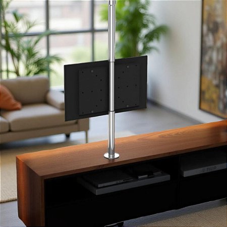 Suporte Giratório TV _ Fixação Móvel e Teto - Com Regulagem de Altura - Para TV’s de 32” a 75”
