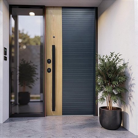 Puxador 1m total x 30cm entre furos x Largura 5cm - Quadrato - Preto - Alumínio (Não enferruja)