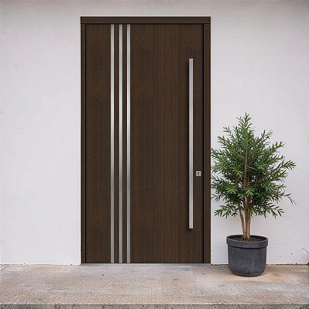 Puxador 1,50m total x 1m entre furos x Largura 3,2cm - Plano - Escovado - Alumínio (Não enferruja)