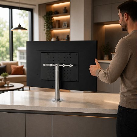 Suporte Giratório TV _ Fixação Móveis - Altura Sob Medida - Várias Cores - Para TV’s de 32” a 55”
