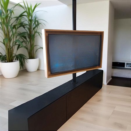 Suporte Giratório TV _ Para Caixa de Madeira _ 1 Tubo Inteiriço