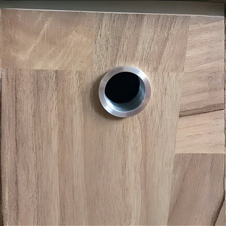 Puxador para Móveis – Modelo Embutido Redondo – Alumínio Escovado