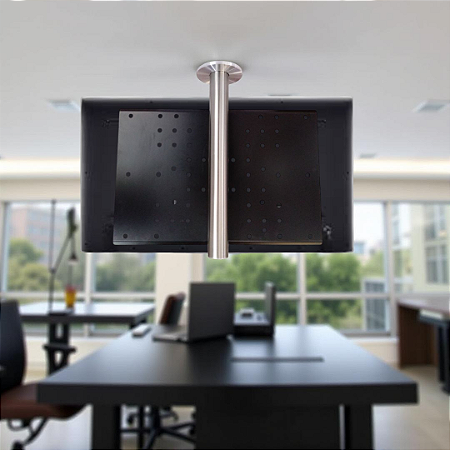 Suporte TV _ Fixação Teto _ Altura Sob Medida _ Várias Cores _ Para TV’s de 32” a 85” _ Modelo Não Giratório
