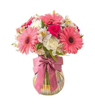 566 - Vaso de Gérberas e astromélias