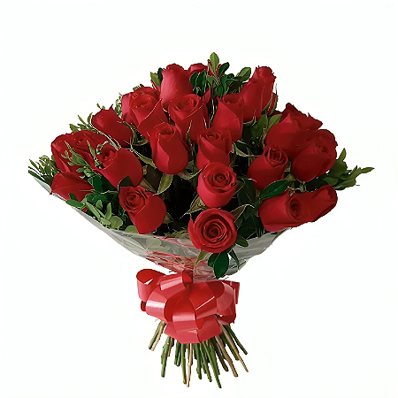 043 - Buquê com 50 rosas vermelhas