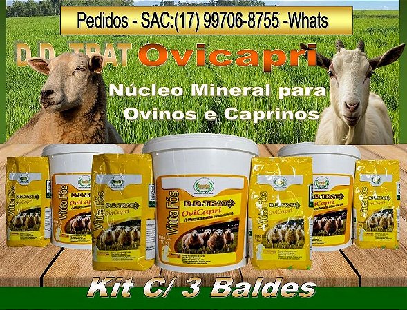 VITTA FÓS D. D. TRATO OVICAPRI - KIT C/ 3 BALDES.