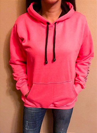 fluro moletom com capuzs