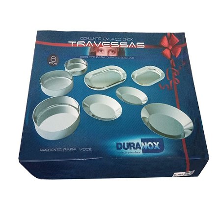 Conjunto de Travessas em Aço Inox 8 Peças - Duranox