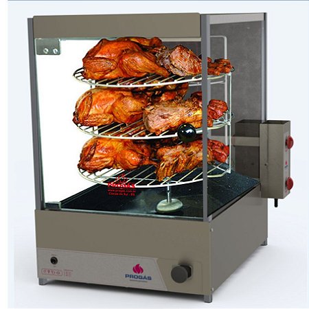 Forno Industrial Giratório Gás Tubolar 12 Frangos PRP-124T