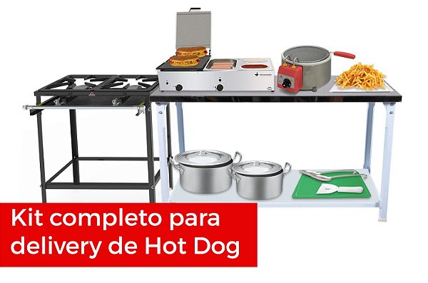 Kit Hot Dog com Fritas Equipamentos para Delivery