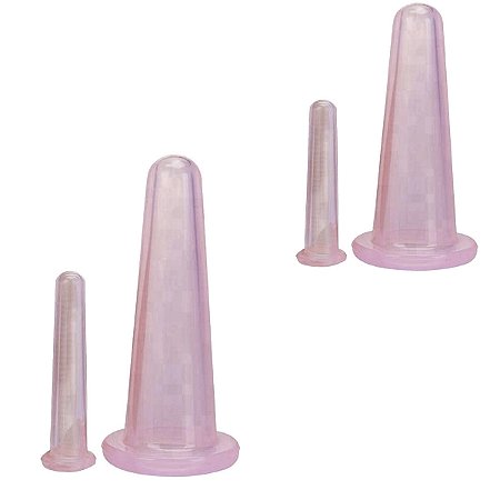 2 Kit 2 Copo Ventosa Silicone Massagem Rosto Face Vácuo Skin