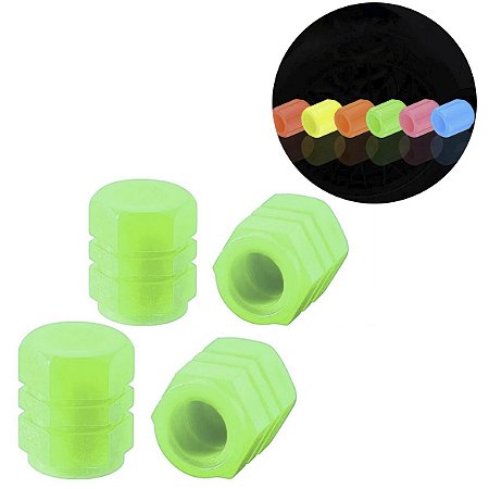 4 Bico Tampa Válvula Pneu Carro Moto Bike Universal Luminoso