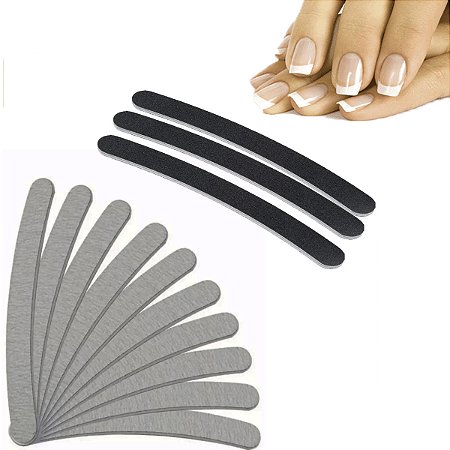 10 Lixa Manicure Polir Unha Gel Fibra Acrigel Nail Bananinha