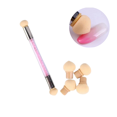 1 Pincel Esfumador Unhas Esponja Degrade Design Nail Art Mão