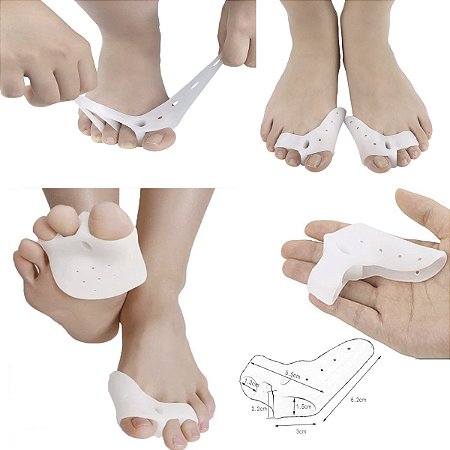 Par Protetor Joanete Apoio Plantar Separador Dedo Silicone