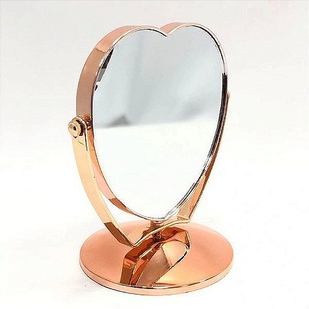 Espelho De Aumento 5x De Mesa  Rose Gold Duplo 7 Polegadas