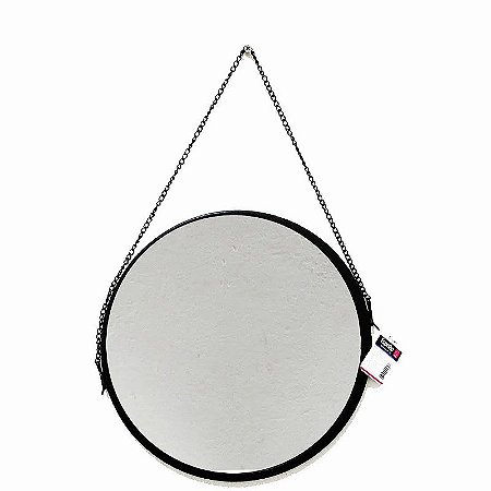 Espelho Decorativo Redondo 29cm Suspenso C/  Moldura Alça QUEIMA DE ESTOQUE