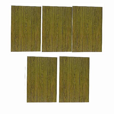5 Placas 3d Madeira  Adesivo Auto Relevo 70x69,5 Cm Marrom