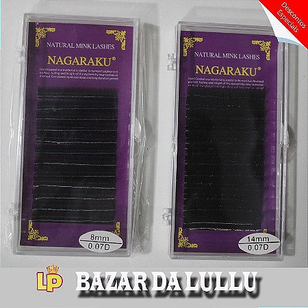2 Caixas Cilios Nagaraku Mink Lashes Fio a Fio  8mm e 14mm 0.07D