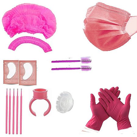 KIT PARA EXTENSÃO CILIOS FIO A FIO  ACESSORIOS DESCARTAVEIS