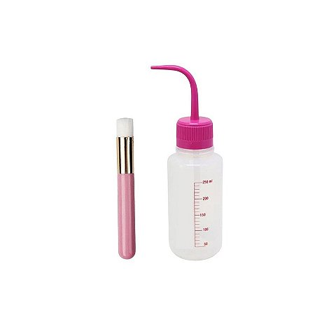 Frasco Higienizador Dosador Pisseta Limpeza Cílios + Pincel