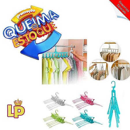 Organizador De Cabides 8 Em 1 Armário 360 Graus Guarda Roupa