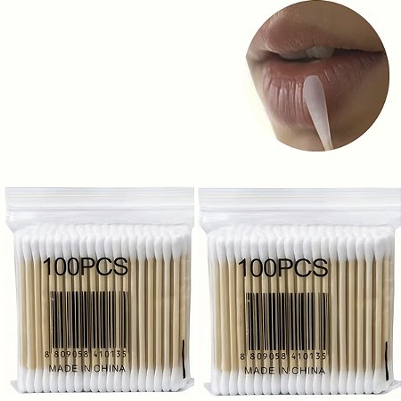 200 Palitos De Madeiras 2 Pontas Designer Sobrancelhas Micro