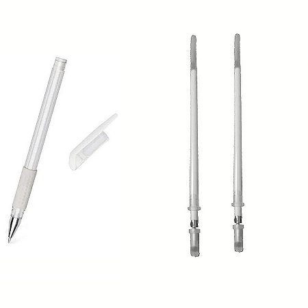 1 Caneta Marcadora Gel Branca Microblading + 2 Recarga Refil