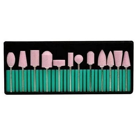 Kit 12 Brocas Pedra Profissionais Lixadeiras Elétrica Unha
