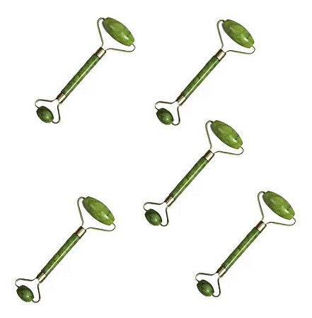 5 Rolo Massageador Pedra De Jade Anti Rugas Massagem Facial