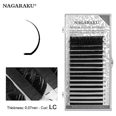 Cílios Nagaraku  0.07 Curvaturas Lc Premium Mix 7 Ao 15mm