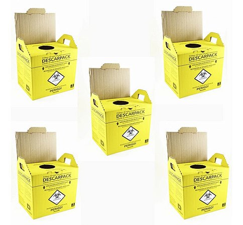 5 Caixa Coletora Para Material Perfurocortante 7l Descarpack