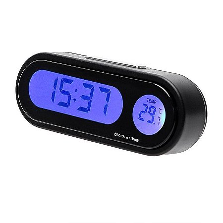 Relógio E Medidor Temperatura Carro Automotivo Lcd Digital