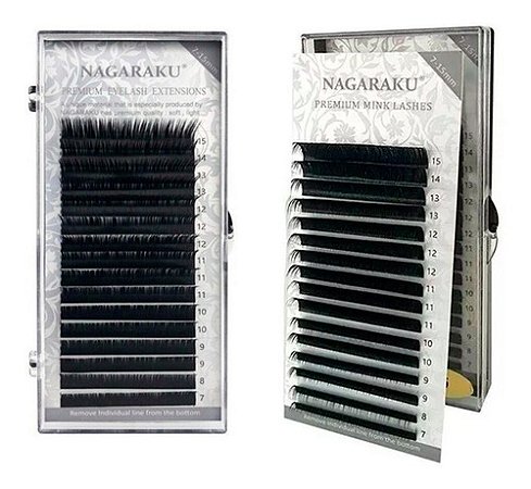 2 Cílios Nagaraku Premium Mink Mix Tam(7ao15) Volume Russo