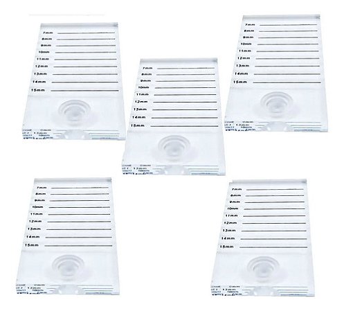 5 Placas Suporte Para Cílios E Cola C/ Marcação - Acrílica