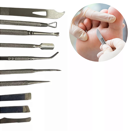 10 Espátula Podologia Bisturi Remove Calo Pele Morta Spa Pés
