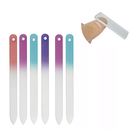 Kit 6 Lixa Vidro Cristal Unha Alongamento Gel Fibra Manicure