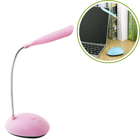 Mini Luminária Flexível Mesa Iluminação Luz Led Pc Sem Fio