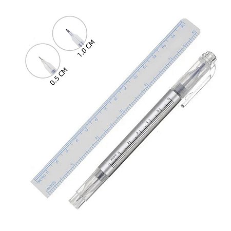 Caneta Marcadora 2 Pontas Microblading Cirúrgica Dermográfica