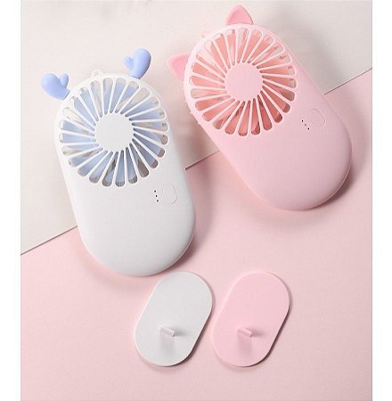Mini Ventilador De Mão Bolso Mesa Gatinho 3 Vel Recarregável