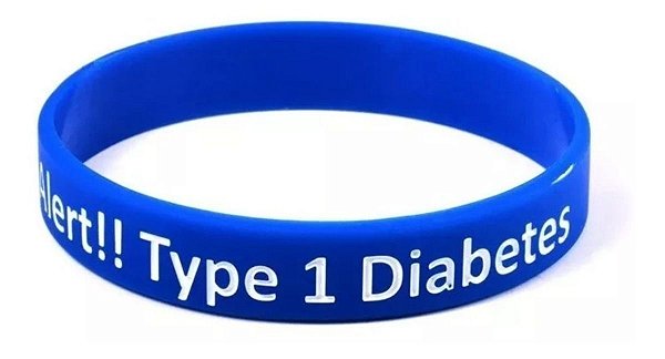 2 Pulseiras Alerta Médico Diabetes Tipo 1 Salve Sua Vida T1 - Lullu Person