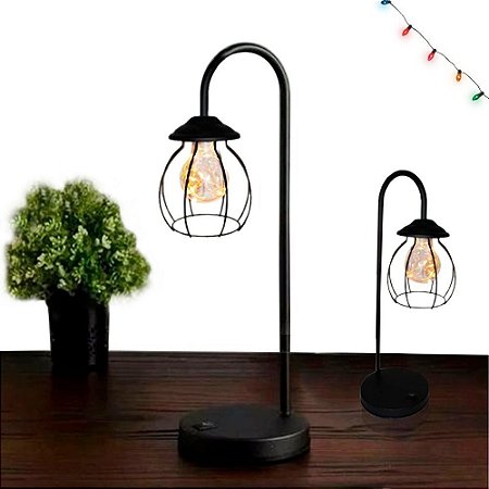 Abajur Luminaria De Mesa Quarto Sala Cobre Preto Inox