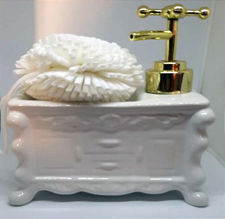 Porta Sabonete Liquido Gabinete Retro 450ml Porcelana - Lullu Person