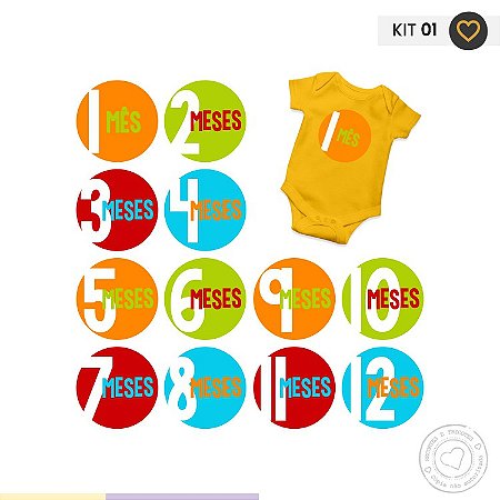 ADESIVO MESVERSÁRIO COLORS - 9 OPÇÔES