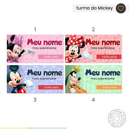 ETIQUETA ESCOLAR  Turma do Mickey