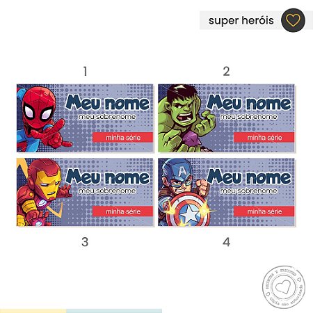 ETIQUETA ESCOLAR  Super Heróis