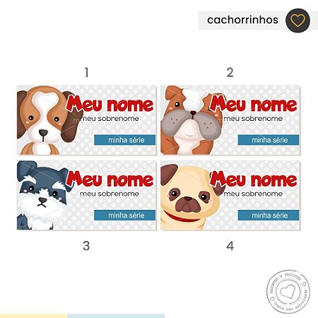 ETIQUETA ESCOLAR  Cachorrinhos